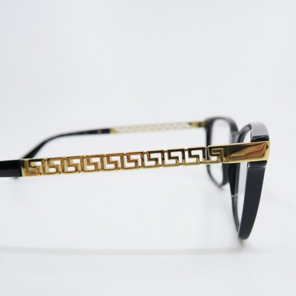 Versace Mod. 3340-U GB1 53mm Black-Gold Greek Key, New Women's Eyeglasses. - Picture 5 of 10